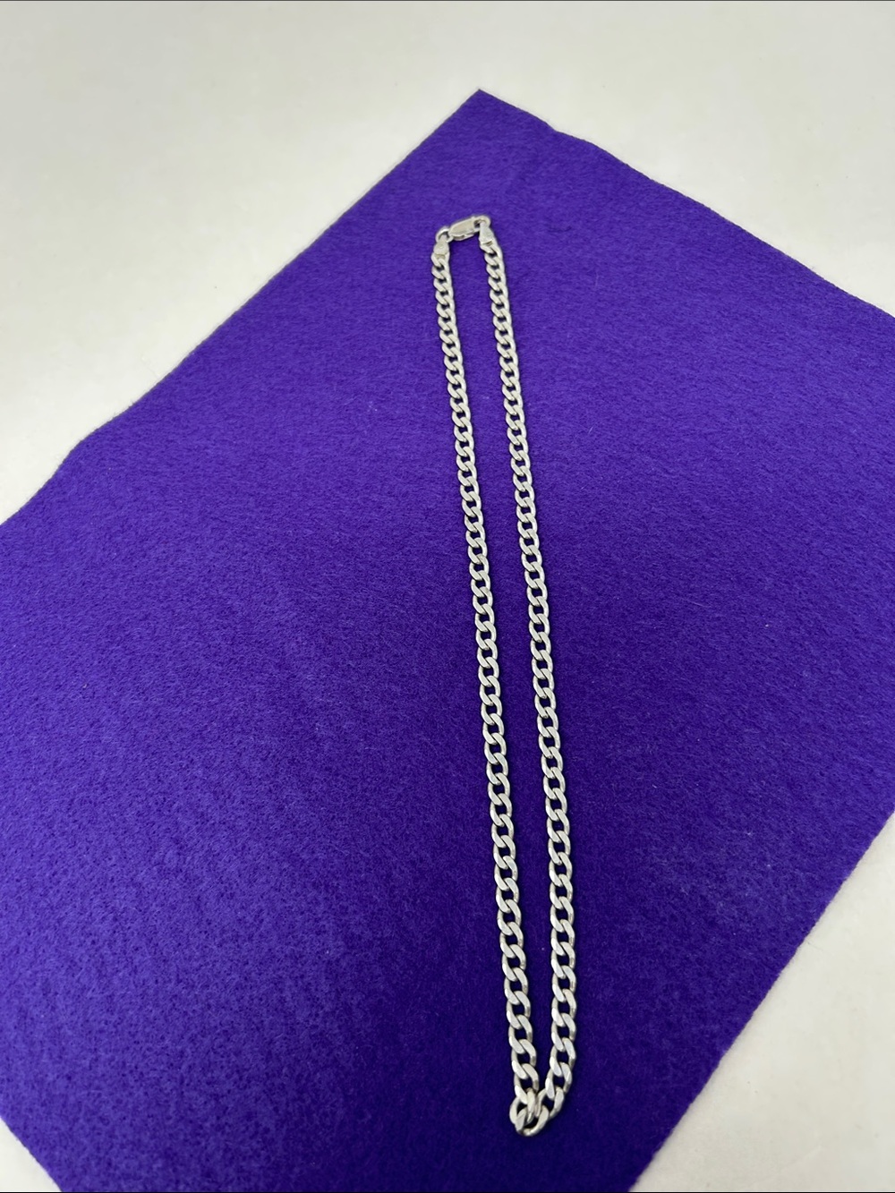 Italy 925 Sterling Silver Unisex Curb Chain Necklace Size 20 inches